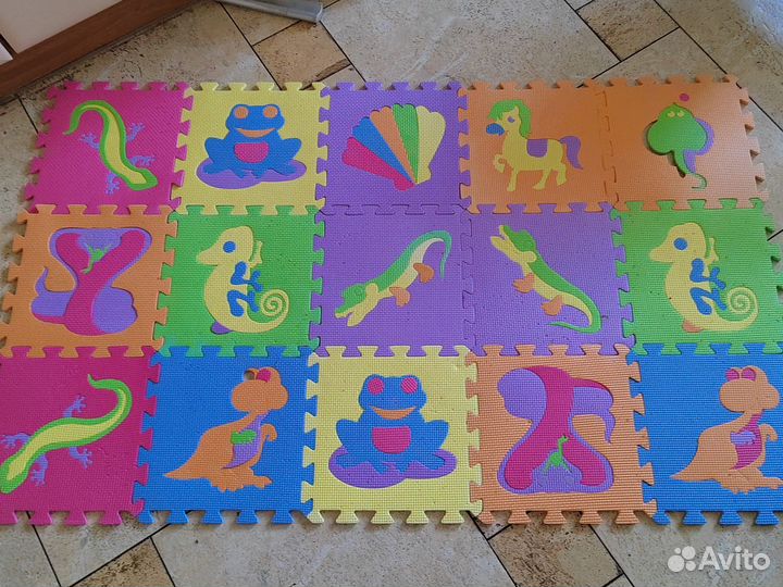 Универсальный мягкий коврик пазл для детей б/у