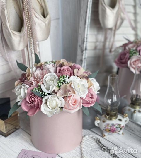 Букет из мыльных роз цветов