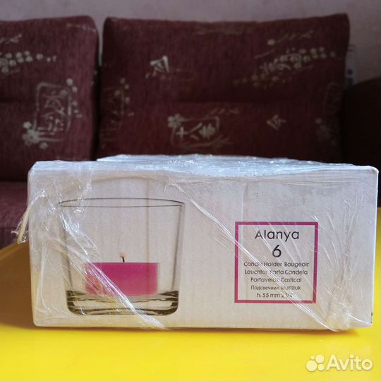 Стеклянные подсвечники 6 шт