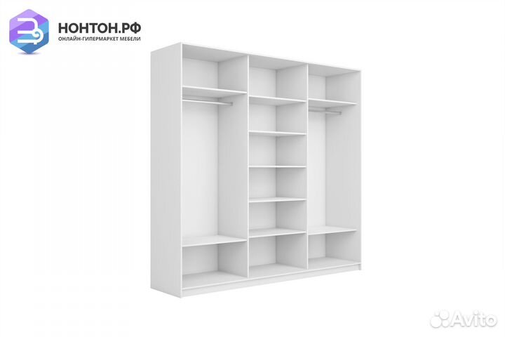 Шкаф-купе 3-х створчатый с зеркалами широкий Прайм