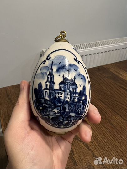 Яйца пасхальные фарфор винтаж Гжель