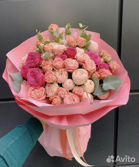 Пионовидные розы кустовые розы букеты с доставкой