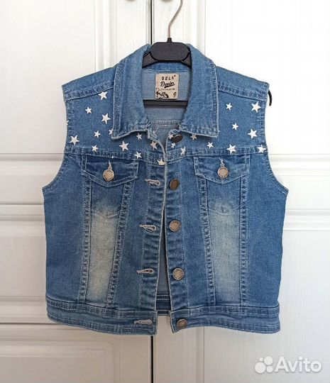 Джинсовый жилет для девочки