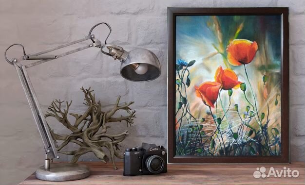 Картина маслом. Маки