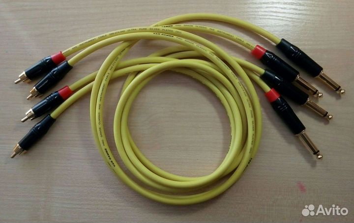 Кабель 2х RCA (тюльпан) 2x 1/4 Jack (джек)