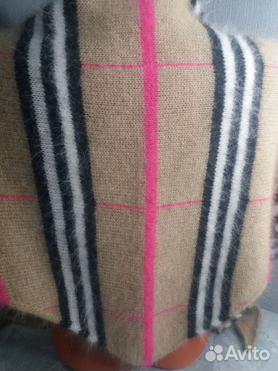 Бактус Burberry из пуха норки коричневый/бежевый