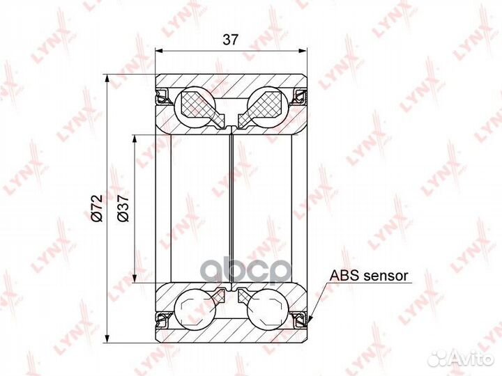 Подшипник ступицы передний с ABS (37x37x72) REN