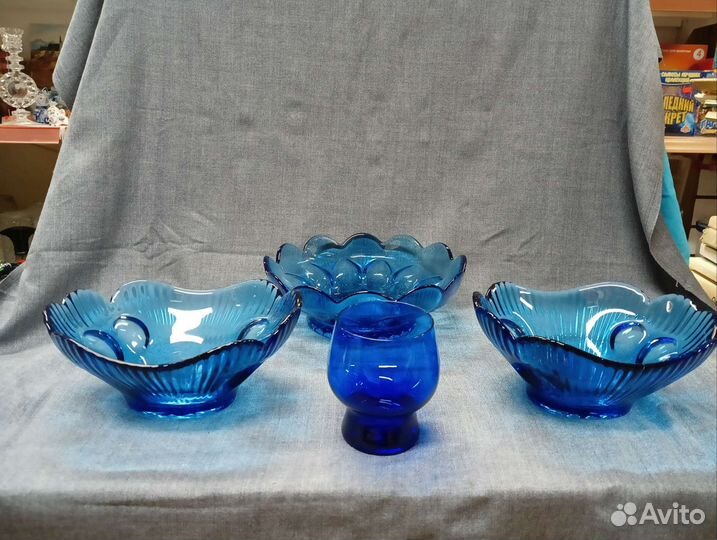 Салатник цветное стекло СССР