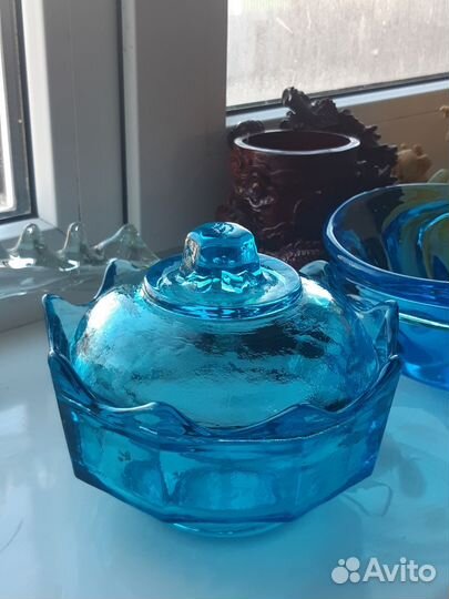 Вазы купоросное стекло