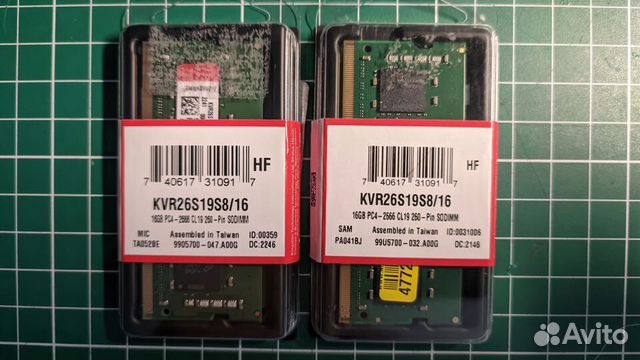 Модуль памяти Kingston valueram KVR26S19S8/16 DDR4