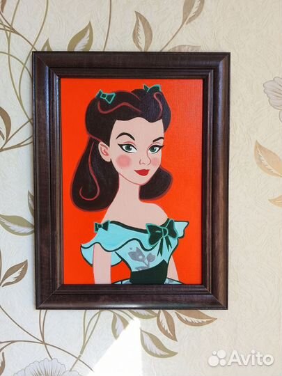 Картина на холсте интерьерная яркая Скарлетт
