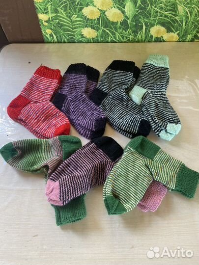 Носки ручной вязки шерстяные