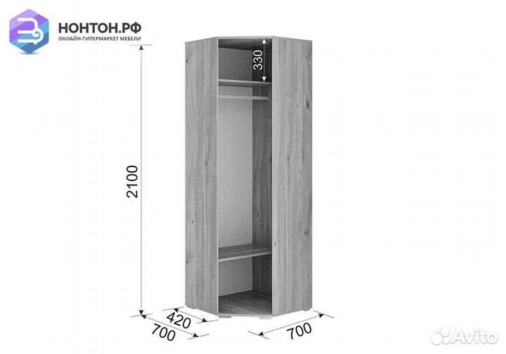 Шкаф угловой Лайк 09.01 дуб мария / графит