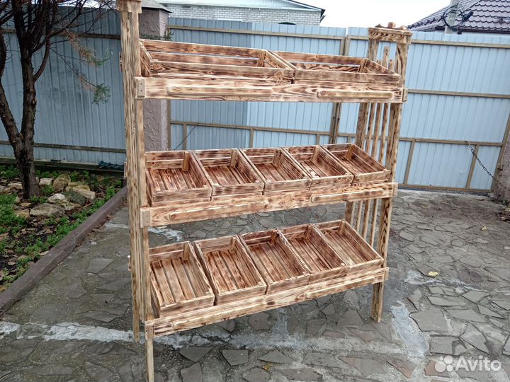 Полка для овощей и фруктов деревянная