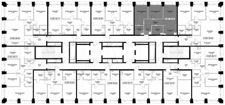 2-к. квартира, 64,9 м², 29/55 эт.