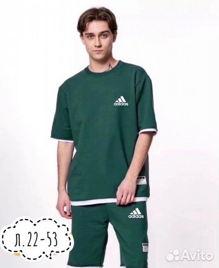 Спортивный костюм мужской шорты и футболка adidas