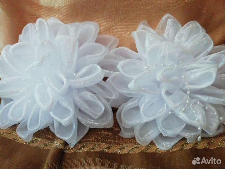 Банты для волос белые