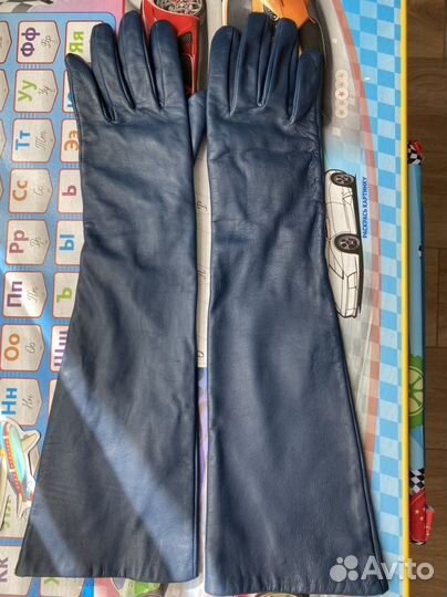 Перчатки кожаные удлиненные женские 6 размер