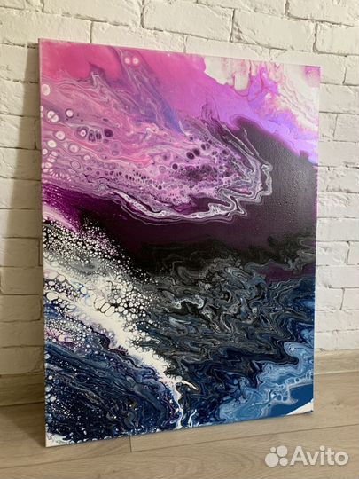 Картина в технике жидкий акрил