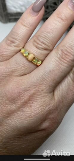 Кольцо. Опалы серебро 925