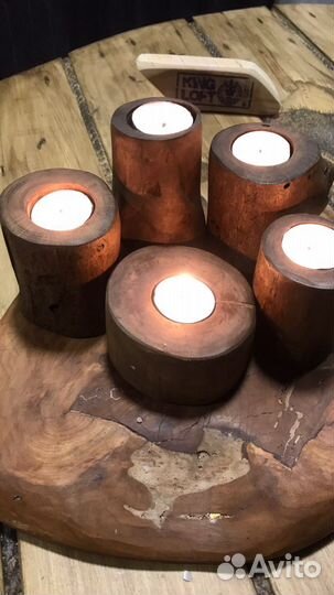 Подсвечники натуральное дерево