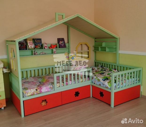 Детская кровать для двоих деревянная
