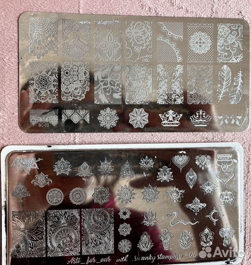 Пластины для стемпинга 13 шт+ 2 лака+ 3 штампа