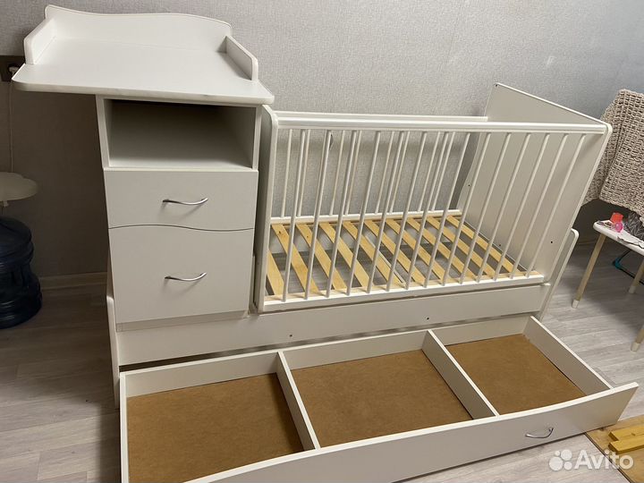 Детская кроватка трансформер + матрас