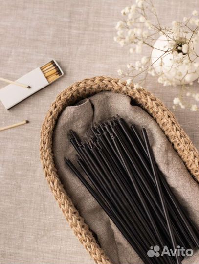 Черные восковые свечи 100 штук