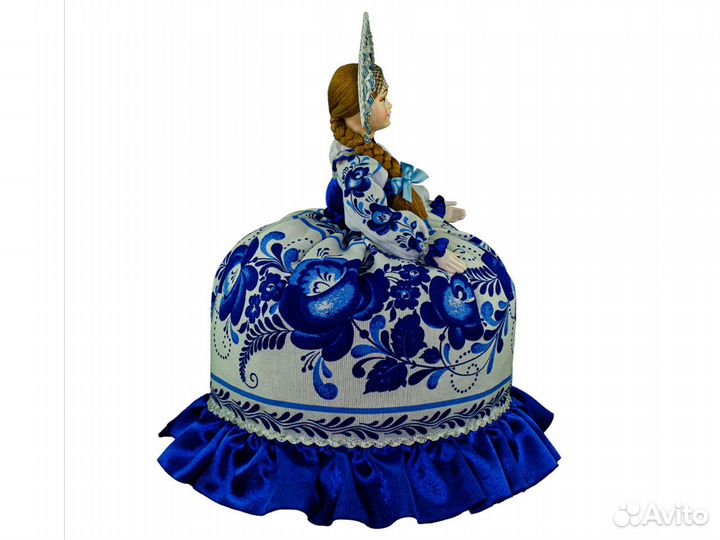 Русская кукла Гжель грелка на чайник хендмейд
