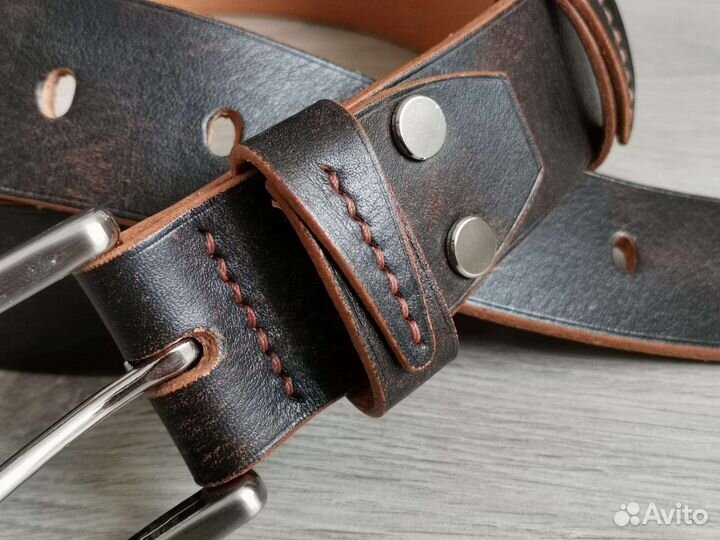 Кожаный ремень ручной работы