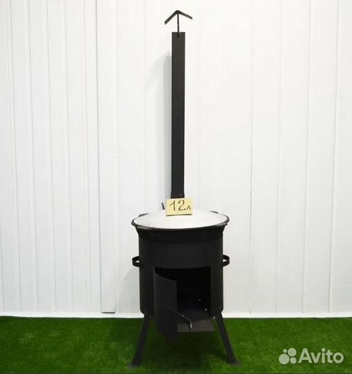 Казан чугунный 12л с печью