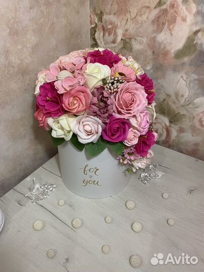 Букет из мыльных роз, букет из мыльных цветов