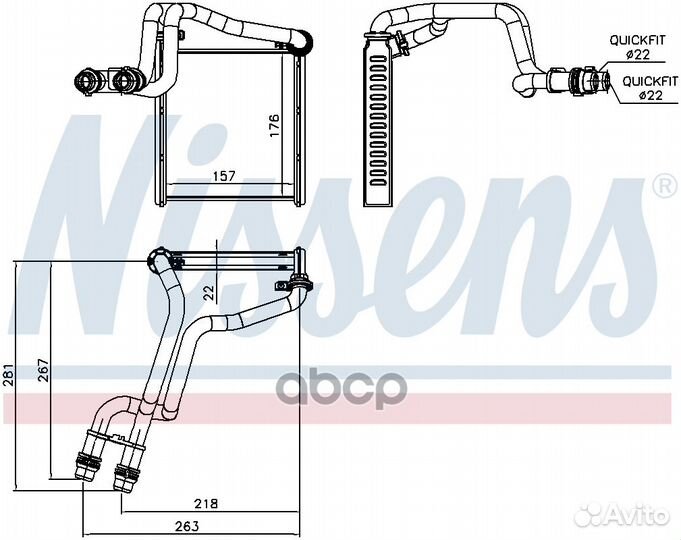 Радиатор отопителя 73942 Nissens