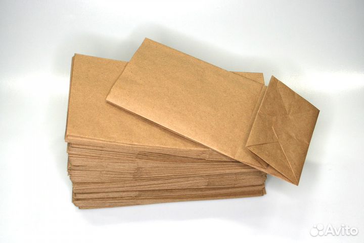 Бумажные крафт пакеты с ручками или без в наличии