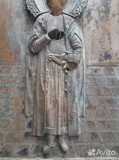 Старинные иконы. Оклад, князь Александр Невский