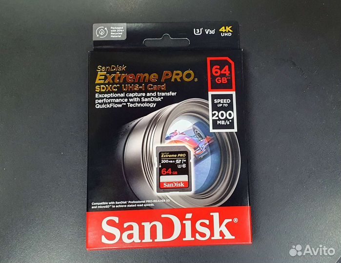 Карта памяти SanDisk Extreme PRO 64GB 200/90