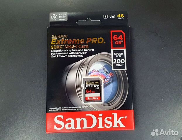 Карта памяти SanDisk Extreme PRO 64GB 200/90