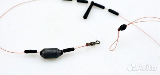 Готовая оснастка с поплавком и крючками, для удили