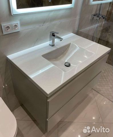 Тумба для ванной с акриловой столешницей