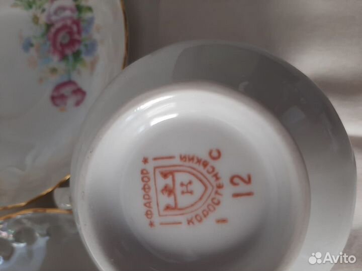 Чашка с блюдцем, 2 пары, Коростень