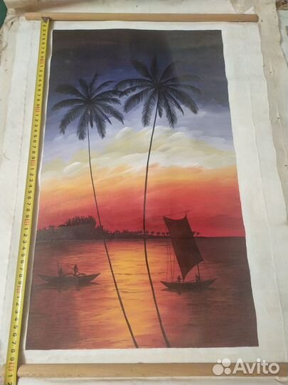 Картина со Шри Ланки. Акрил на холсте. 60 х 40 см