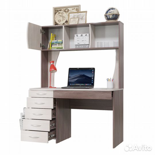 Стол рабочий Сигма, цвет бодега тёмный/бодега светлый, шхгхв 120,5х60,5х166 см., не универсальная сб