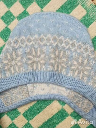 Шапка вязаная / Шапочка / Чепчик / Полушерстяной