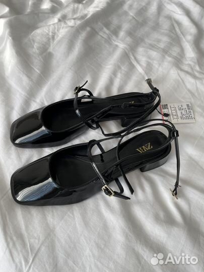 Туфли балетки с квадратным носом 39/40 Zara новые