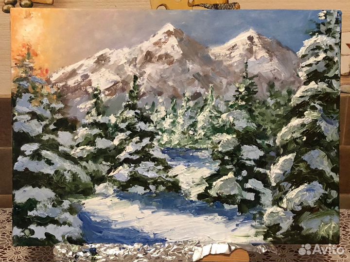 Картина маслом «Горный пейзаж»