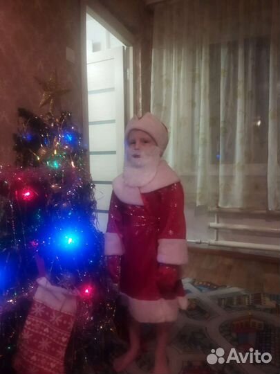 Новогодний костюм деда мороза на рост 110-116