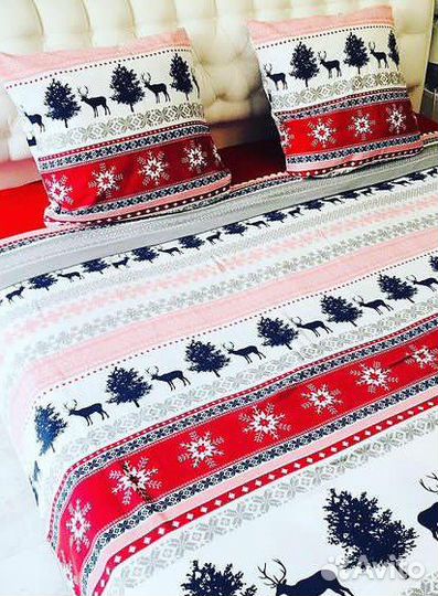 Ткань фланель новогодняя