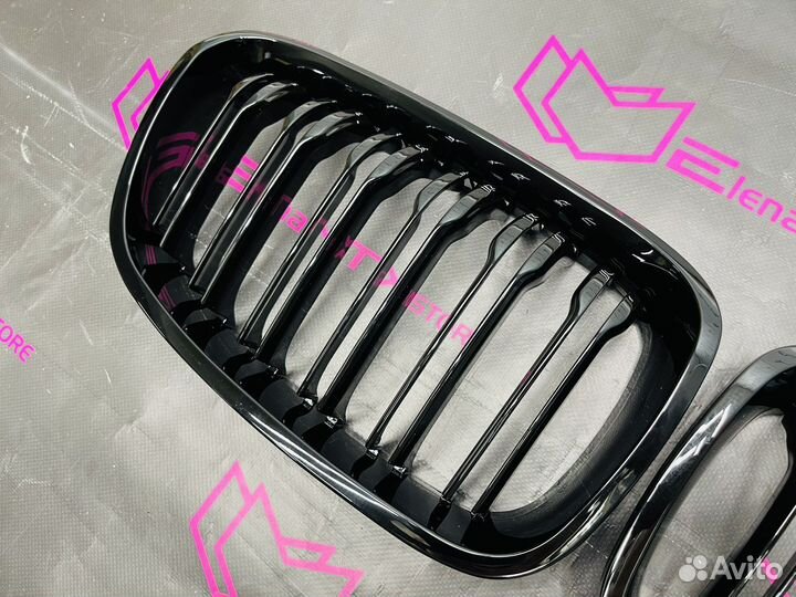 Решетка радиатора BMW F20 дорест, чёрный глянец, м