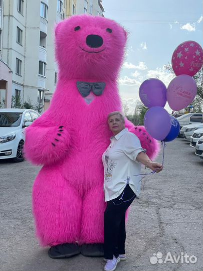 Розовый мишка гигант 2,6 Метра Поздравления